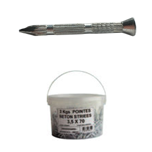 Pointe béton 3,5x50mm TF striée - 3kg